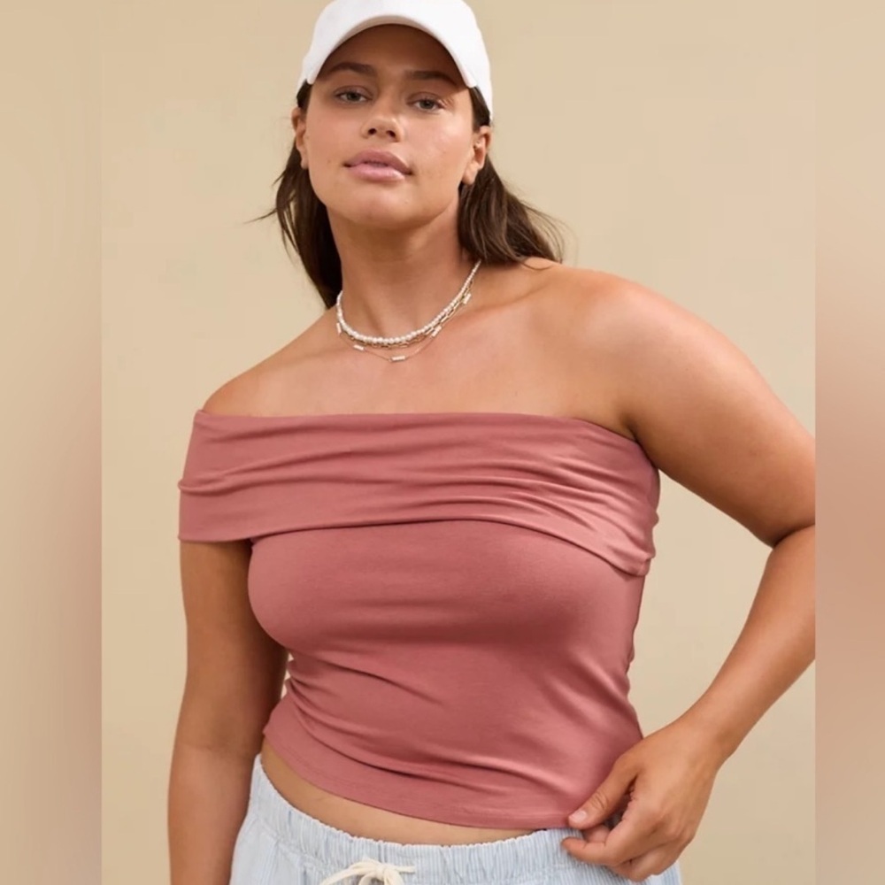 Aerie Chill Off-The-Shoulder Top Mauve Pink Size XS Soft Stretch Casual Feminine - Picture 3 of 10
